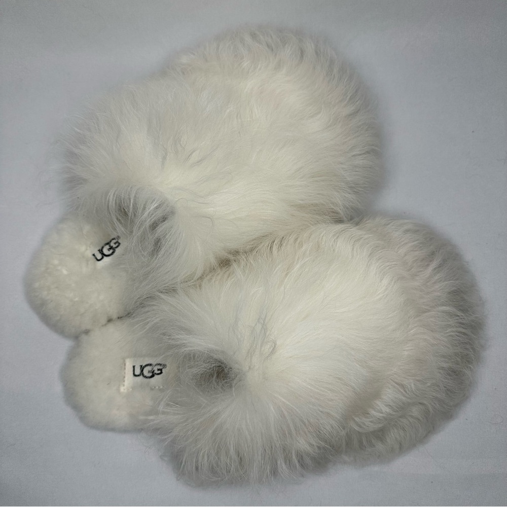 UGG Fluff Momma Mongolian Sheepskin Clog Slipper White Women’s Size 6